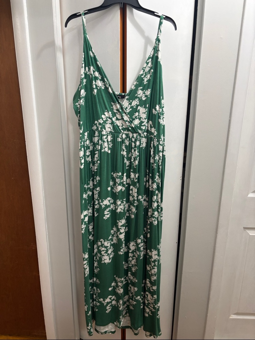 Avenue Green Floral Wrap Maxi Dress
